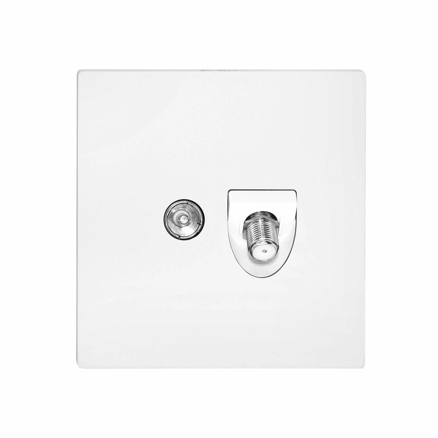 Satellite + TV Socket – Ultra Thin Plastic