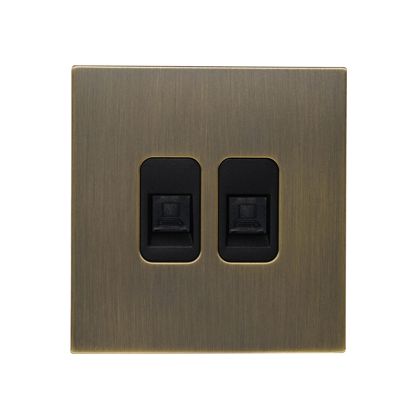 Double Computer Socket – (RJ45/CAT6) – Stainless Steel