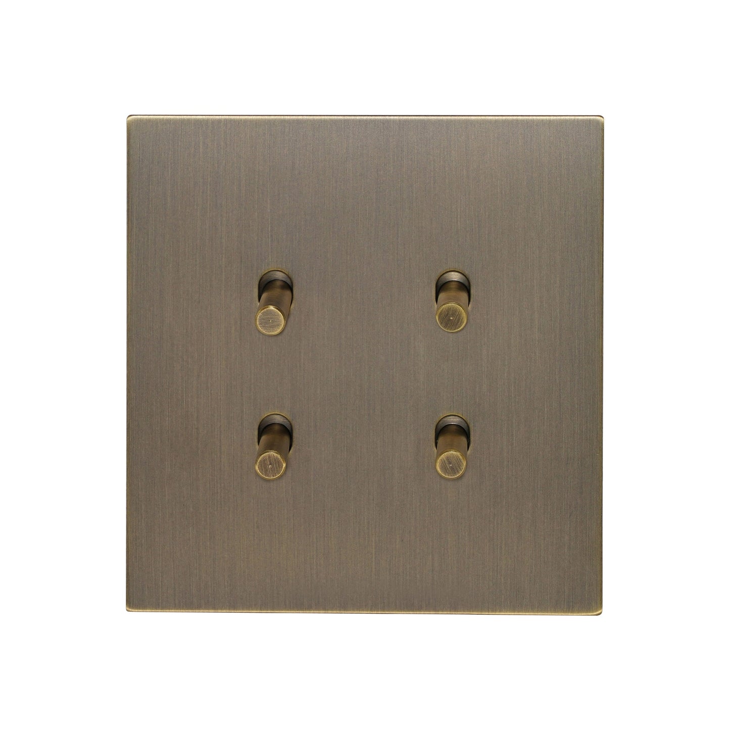 4 Gang 2 Way Switch (86) – Plain Toggle – Stainless Steel / Copper