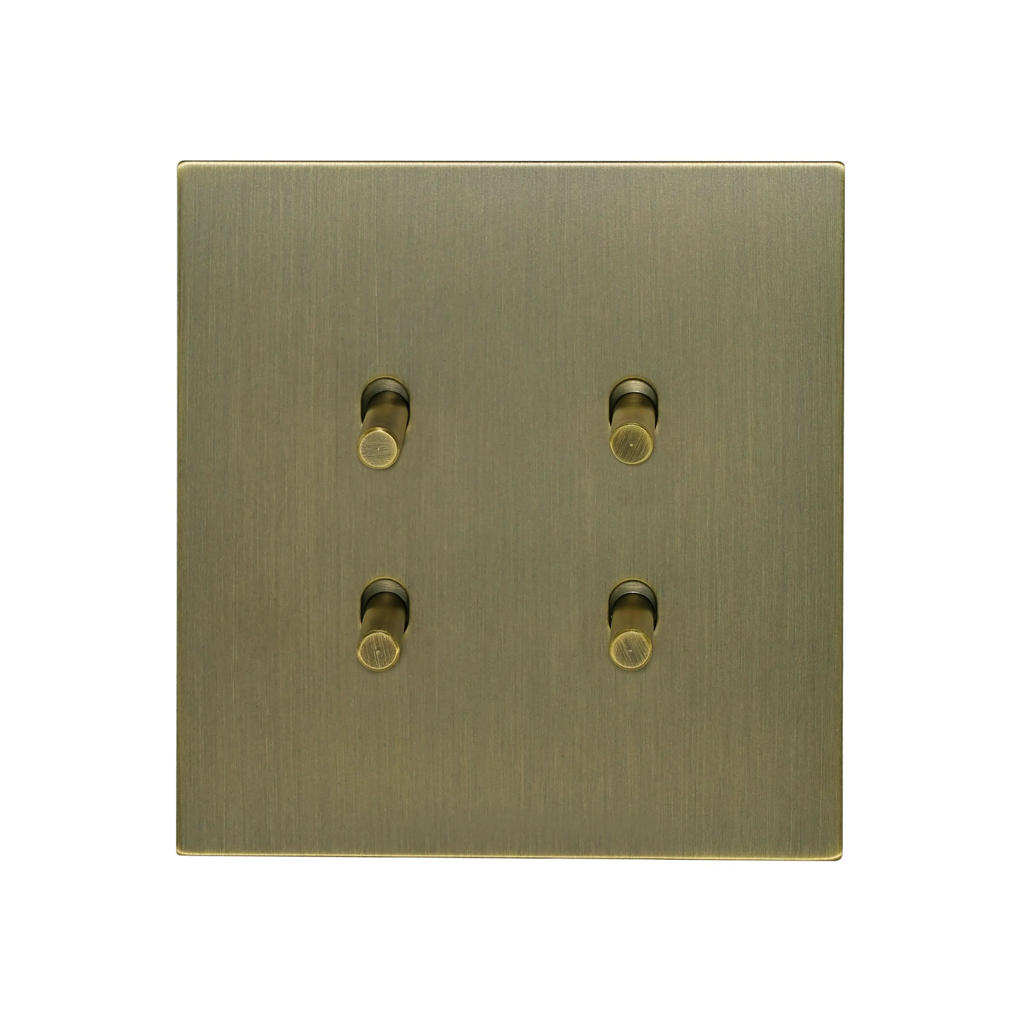 4 Gang 2 Way Switch (86) – Plain Toggle – Stainless Steel / Copper