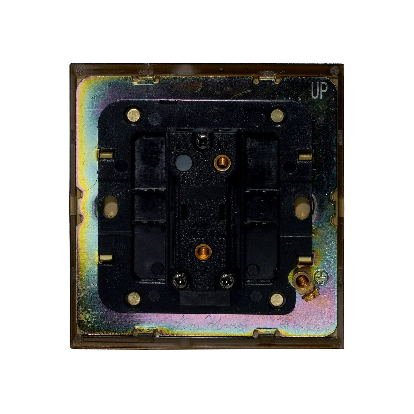 1 Gang 2 Way Switch – Plain Toggle – Stainless Steel / Copper