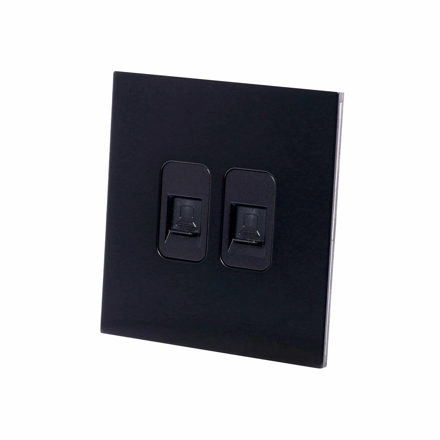 Double Computer Socket – (RJ45/CAT6) – Stainless Steel