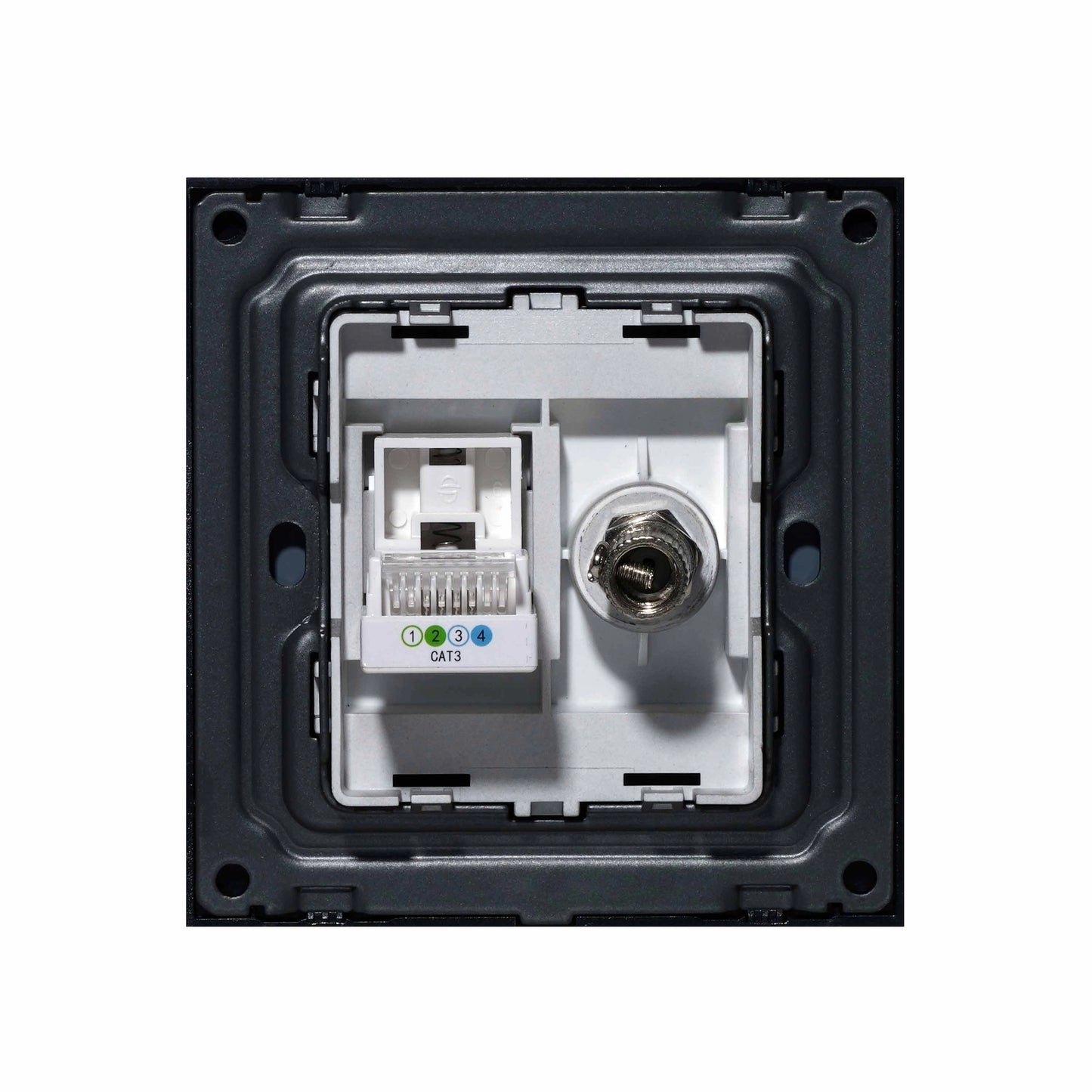 TV + Tel Socket – Ultra Thin Plastic