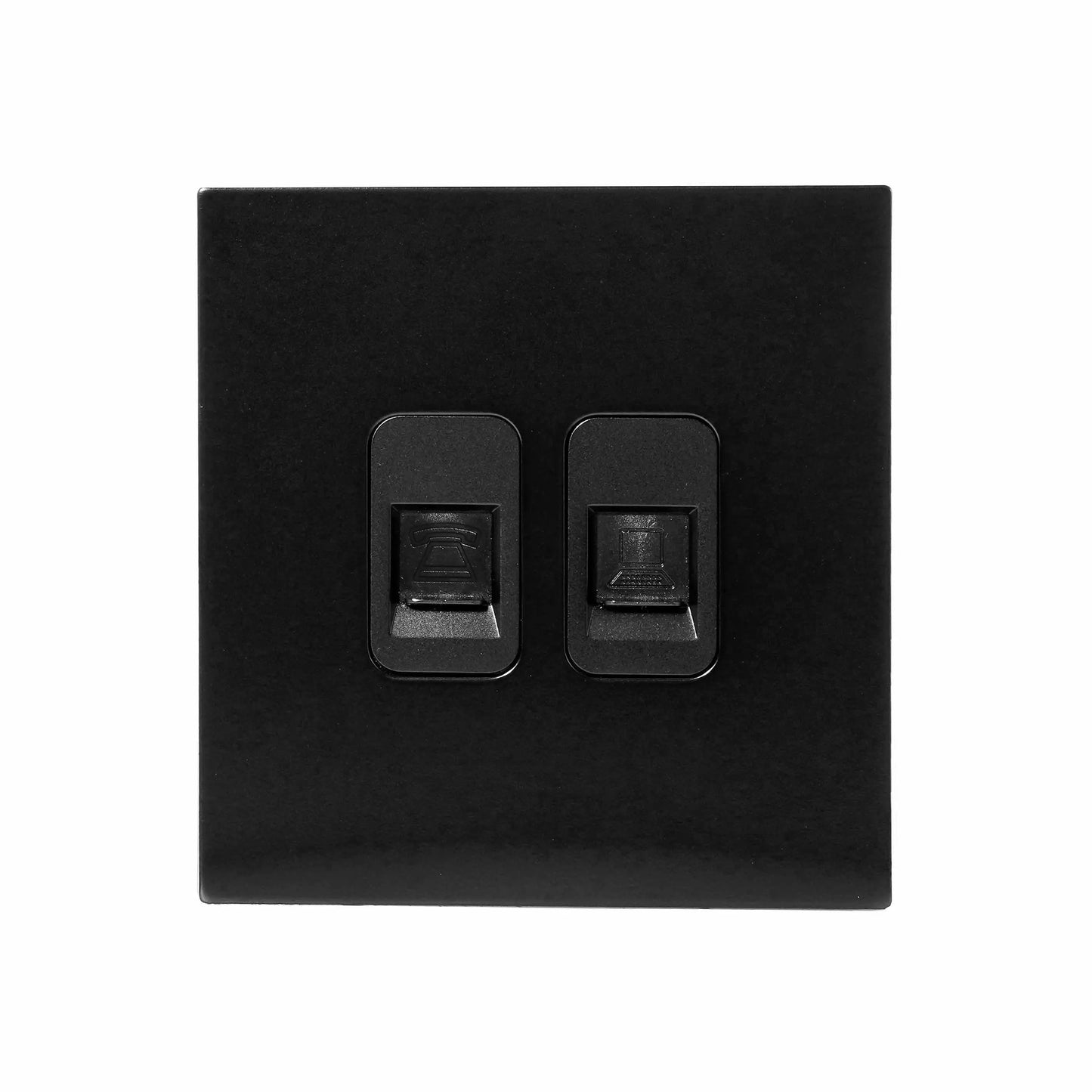 Tel + Computer Socket – Stainless Steel