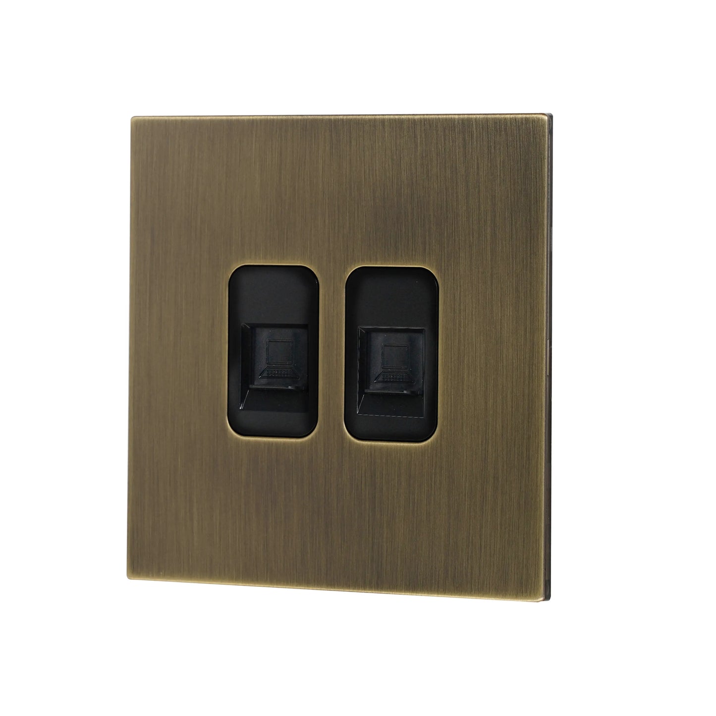 Double Computer Socket – (RJ45/CAT6) – Stainless Steel