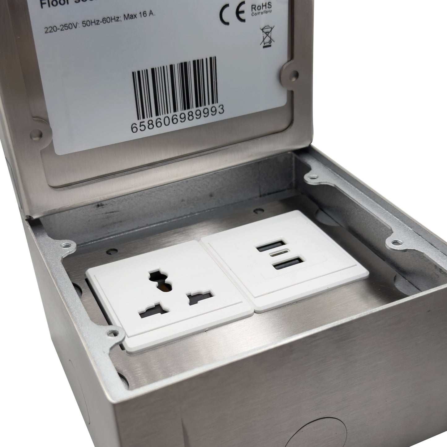 Floor Socket With Tile Insert Cover | Universal Power + USB AC charging 2003