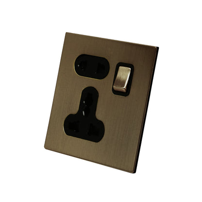 Single 5-Pin Socket 13A – On/Off – Stainless Steel