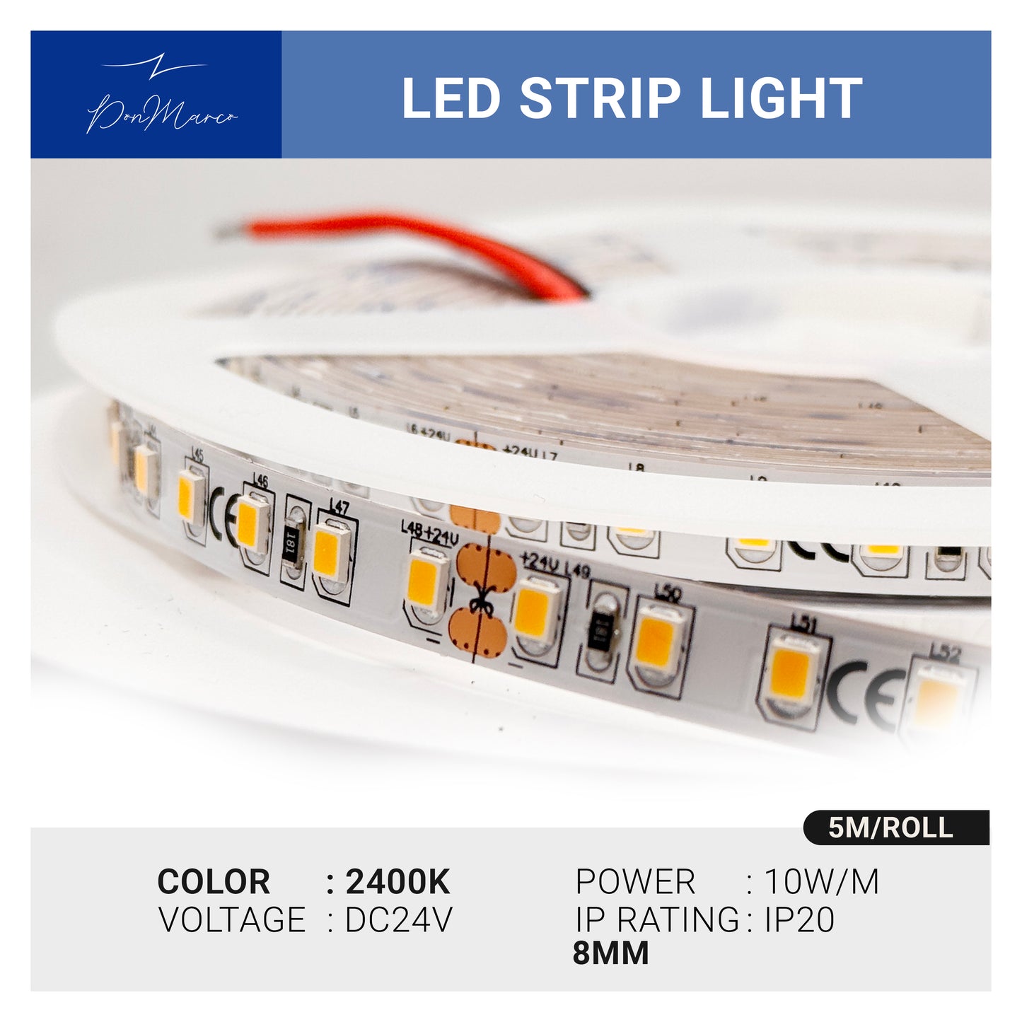 LED Strip Light SMD – (08-120P-5M-DC-24V)