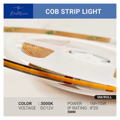 COB Strip Light - 5M Roll-DC-12V