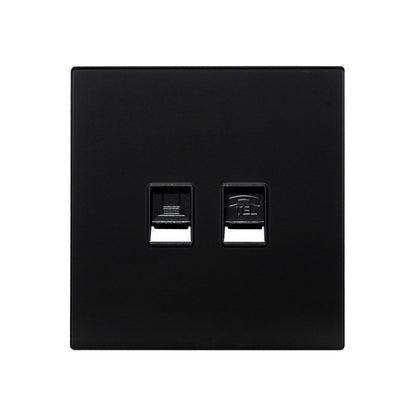 Computer + Tel Socket (RJ45/CAT6) / RJ11 – Ultra Thin Acrylic Glass