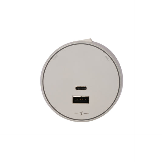 Socket Adapter USB + Type-C 3.1A Fast Charge With Protocol 20W (With Switch + Child Lock) + Blue Light