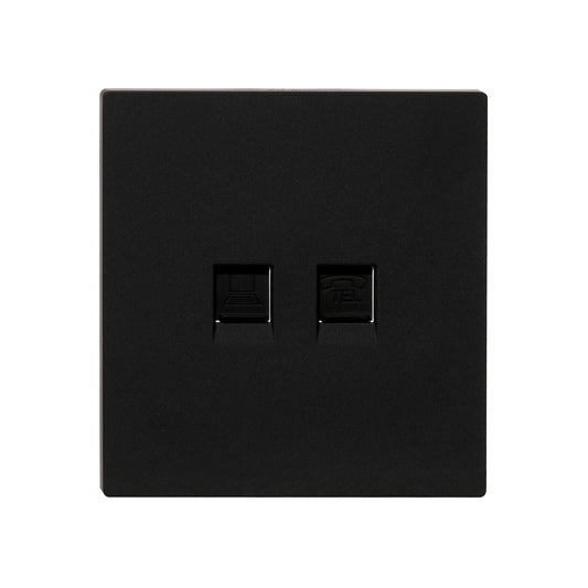 Computer + Tel Socket – (RJ45/CAT6) / RJ11 – Ultra Thin Plastic