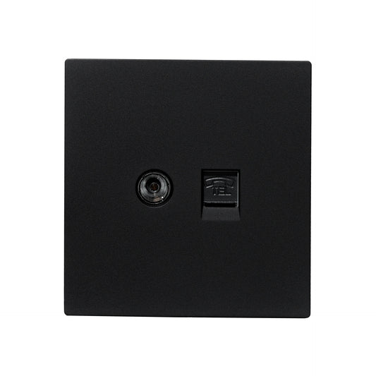 TV + Tel Socket – Ultra Thin Plastic