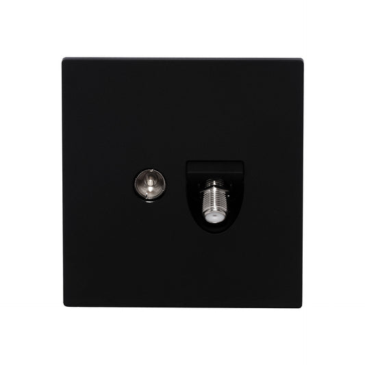 Satellite + TV Socket – Ultra Thin Plastic