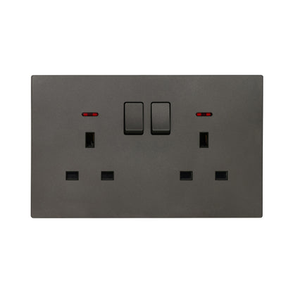 Double UK Socket 13A – Ultra Thin Plastic
