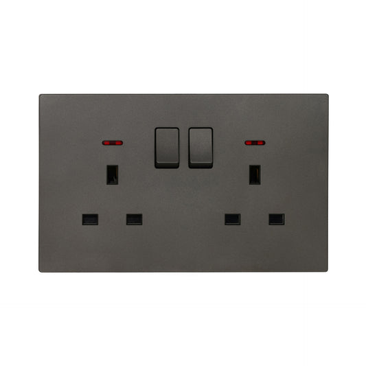 Double UK Socket 13A – Ultra Thin Plastic