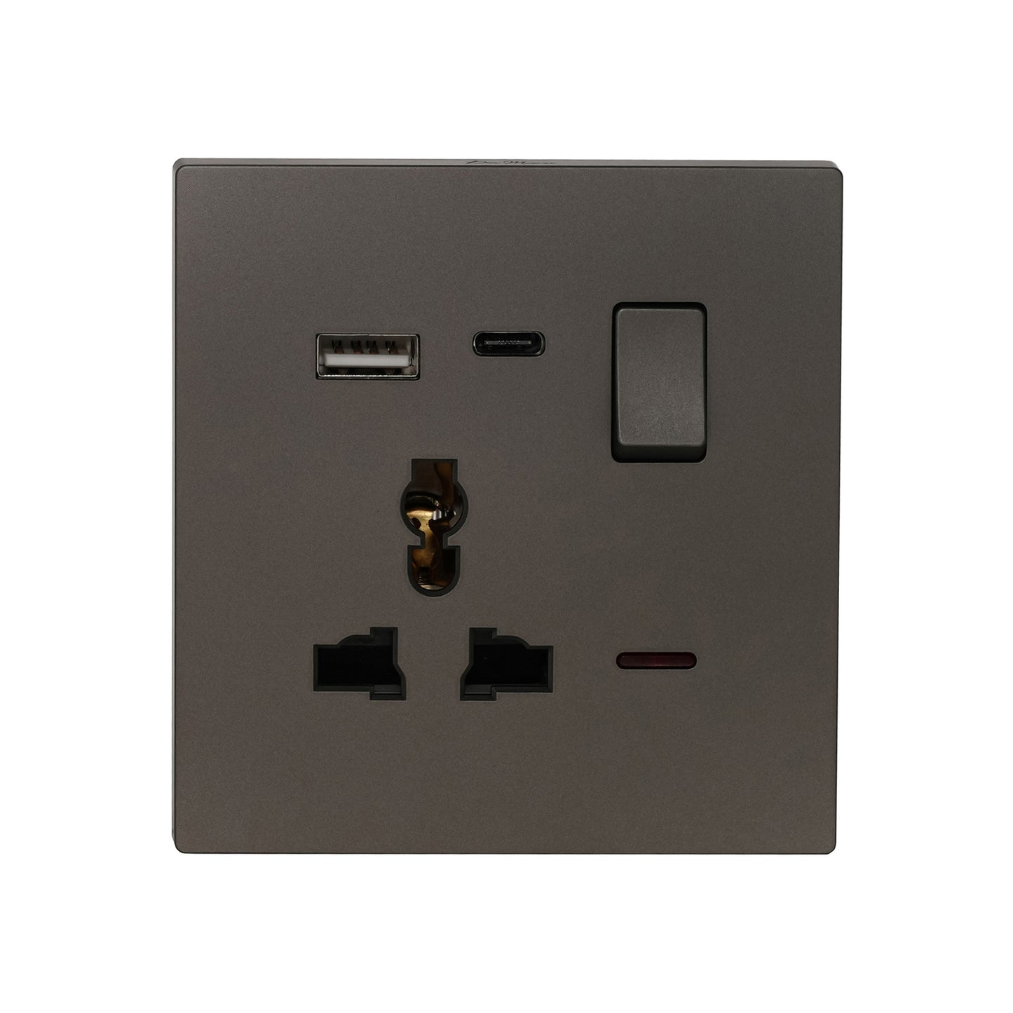 Single MF Socket 13A USB + Type-C (5V 2.1A) – Ultra Thin Plastic