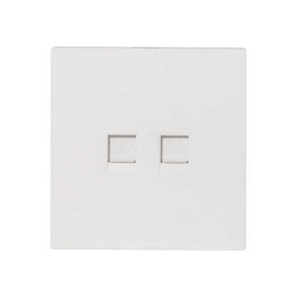 Double Computer Socket – (RJ45/CAT6) – Ultra Thin Plastic