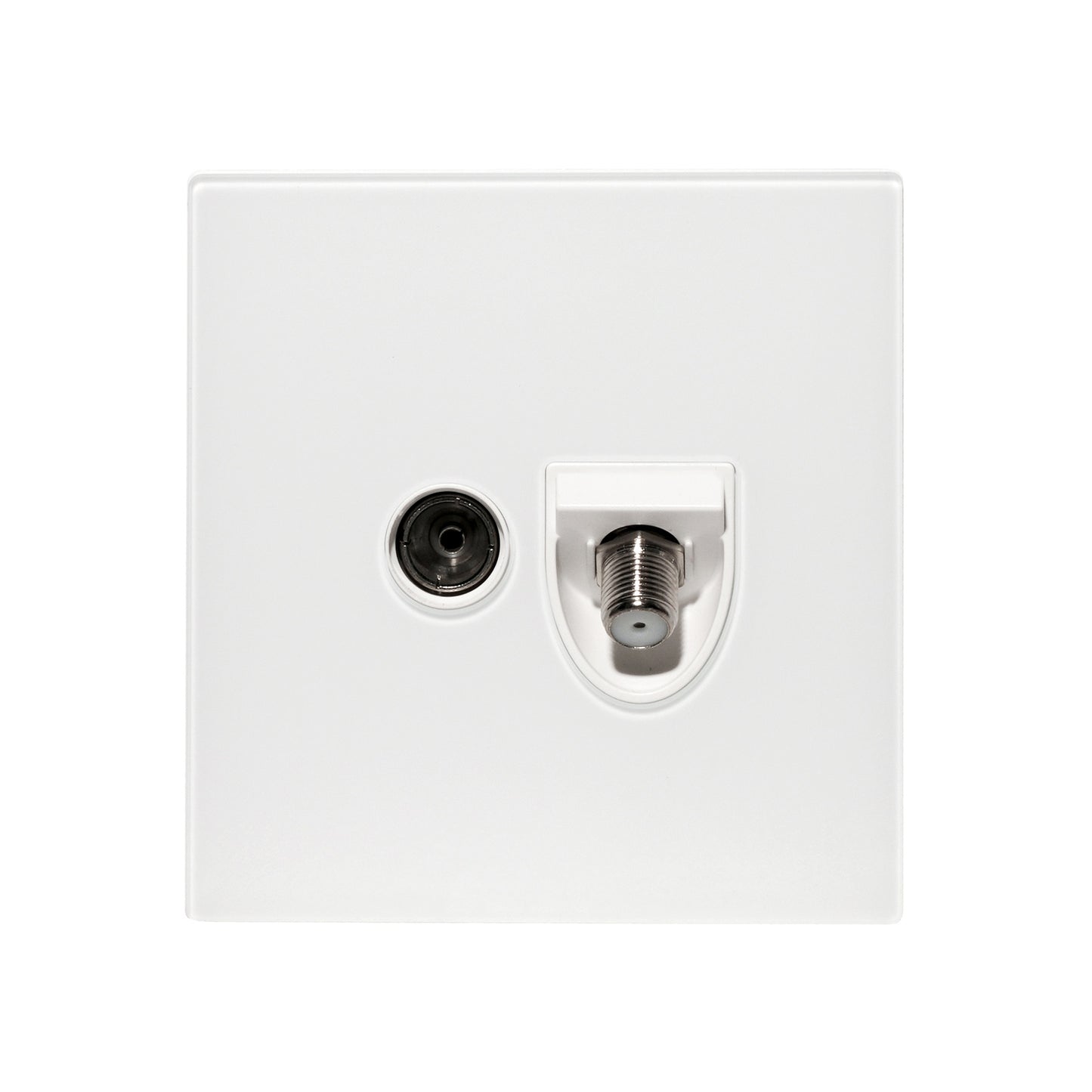 Satellite + TV Socket – Ultra Thin Plastic