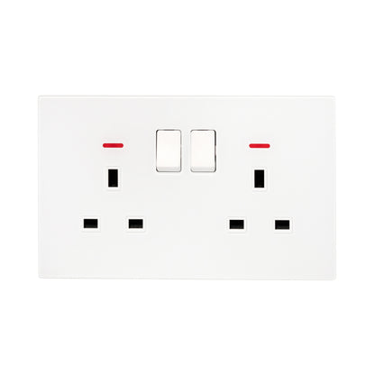 Double UK Socket 13A – Ultra Thin Plastic
