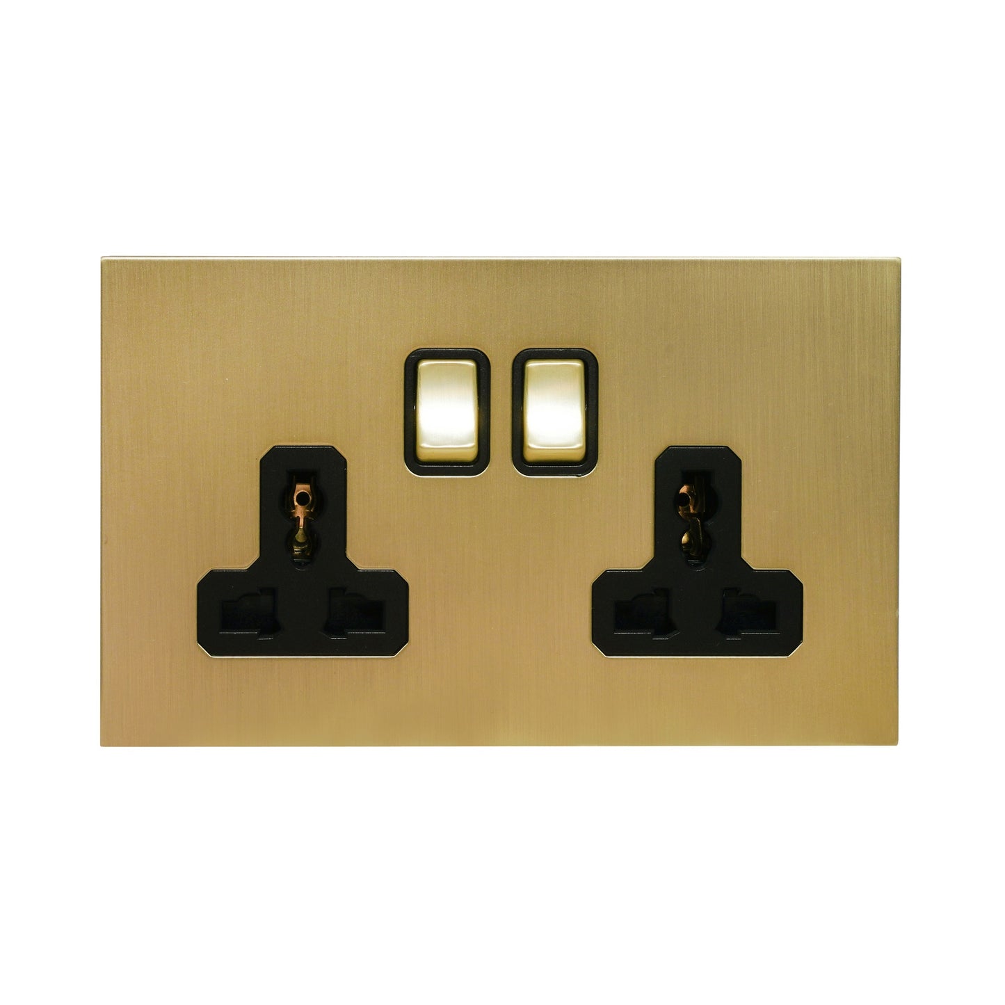 Double MF Socket 13A – On/Off – Stainless Steel