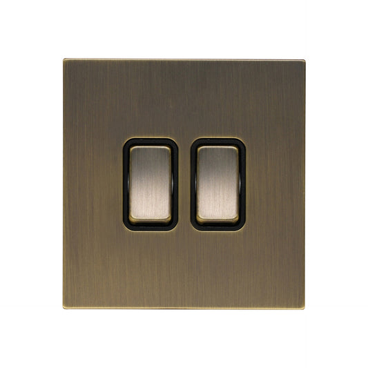 2 Gang 2 Way Switch – Rocker Button – Stainless Steel