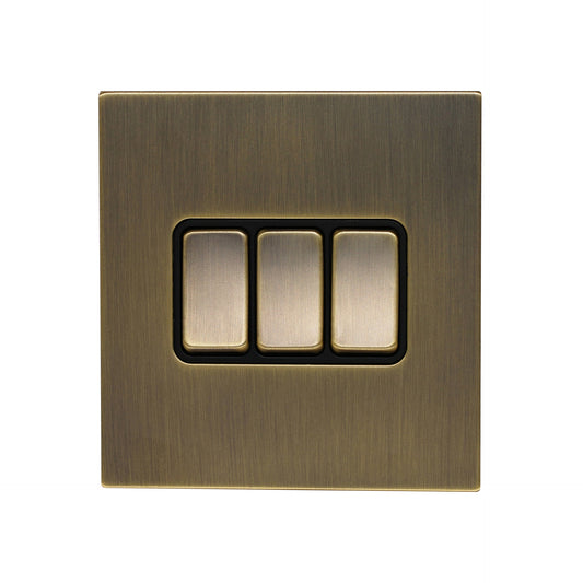 3 Gang 2 Way Switch – Rocker Button – Stainless Steel