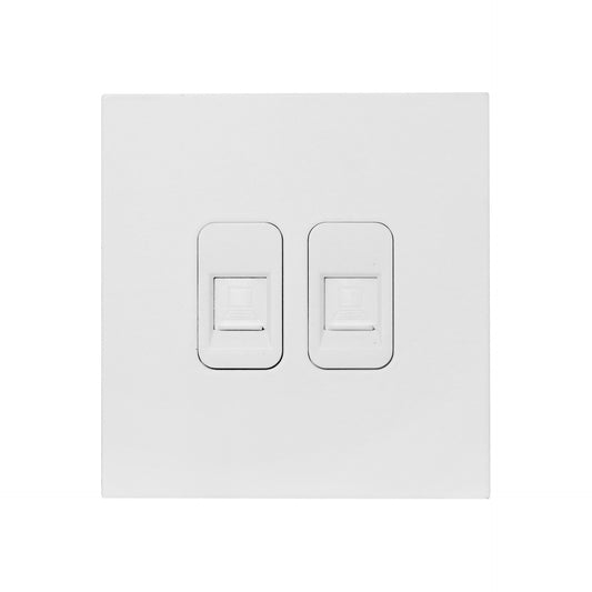Double Computer Socket – (RJ45/CAT6) – Stainless Steel