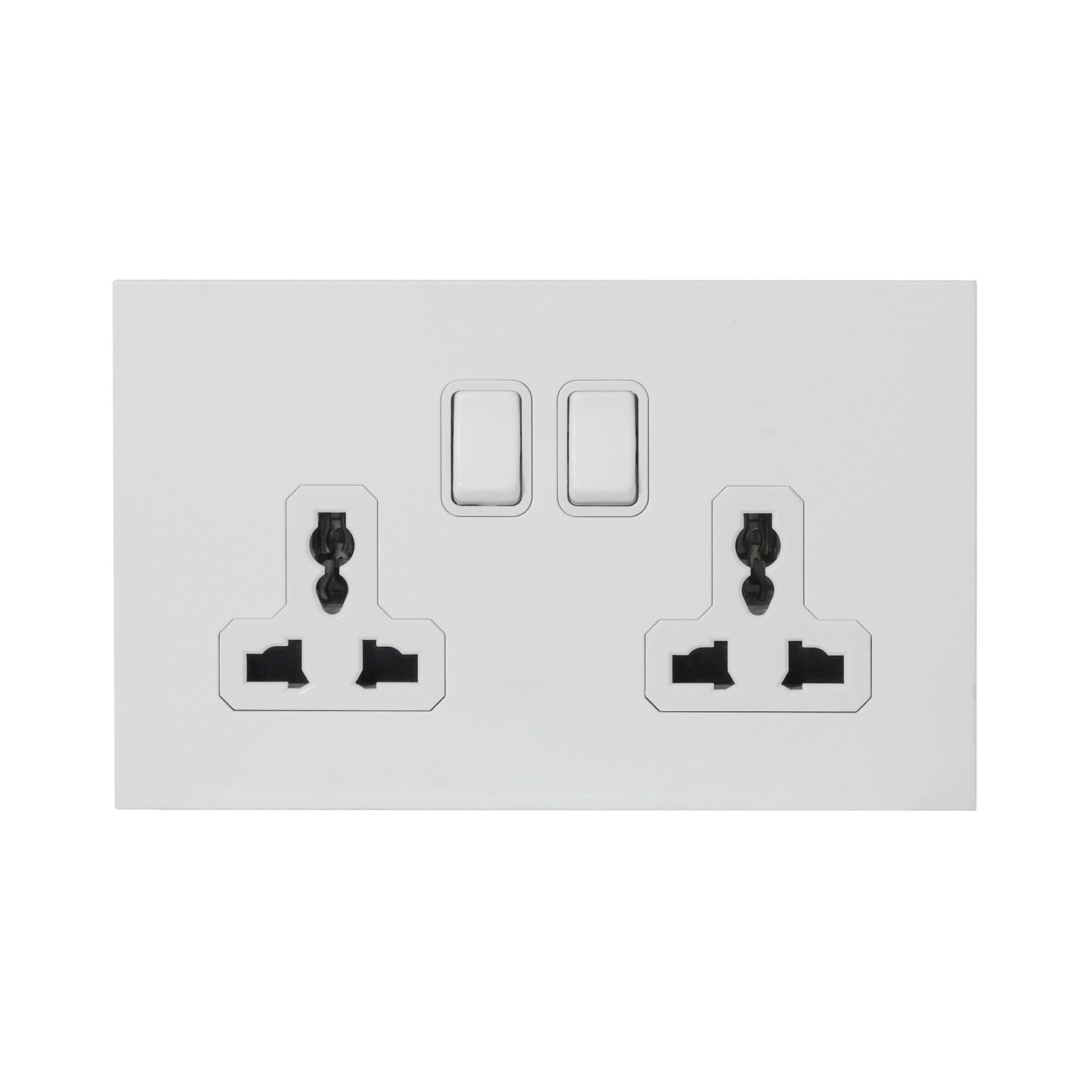 Double MF Socket 13A – On/Off – Stainless Steel