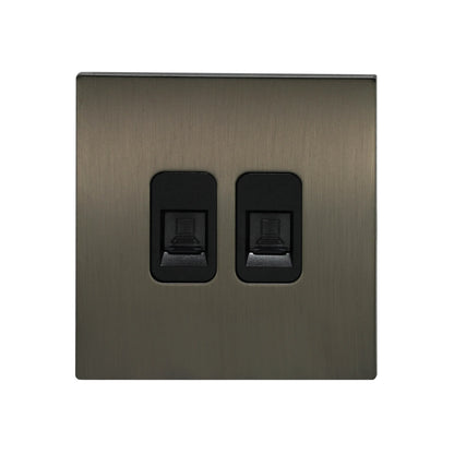 Double Computer Socket – Stainless Steel