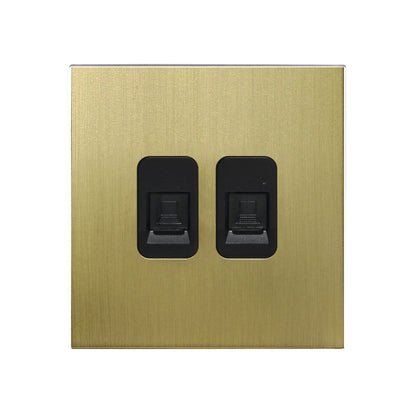 Double Computer Socket – Stainless Steel