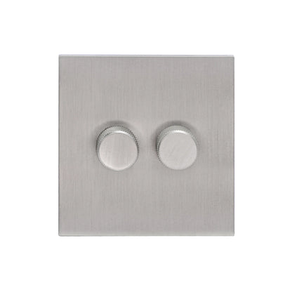 Double Light Dimmer – 2 x 500W Each – Stainless Steel