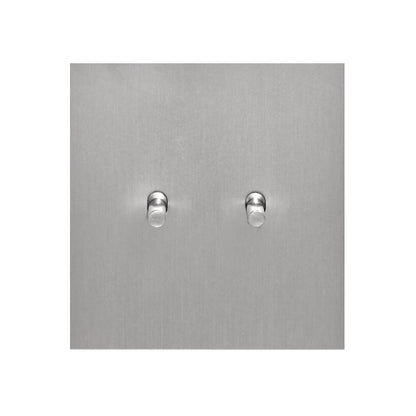 2 Gang 2 Way Switch – Plain Toggle – Stainless Steel / Copper