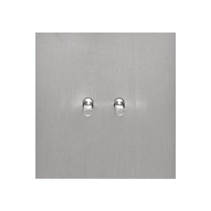 2 Gang 2 Way Switch – Plain Toggle – Stainless Steel / Copper