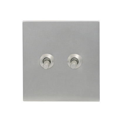 2 Gang Intermediate Switch – Knurled Toggle – Stainless Steel / Copper
