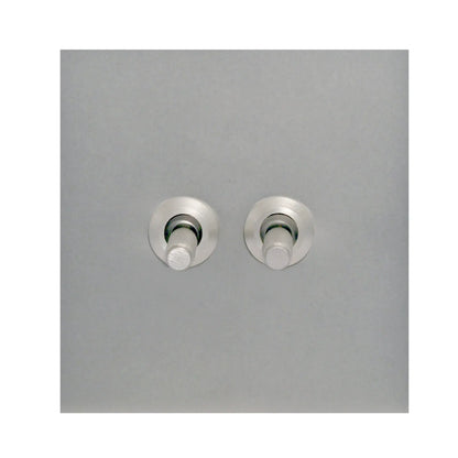2 Gang Intermediate Switch – Knurled Toggle – Stainless Steel / Copper