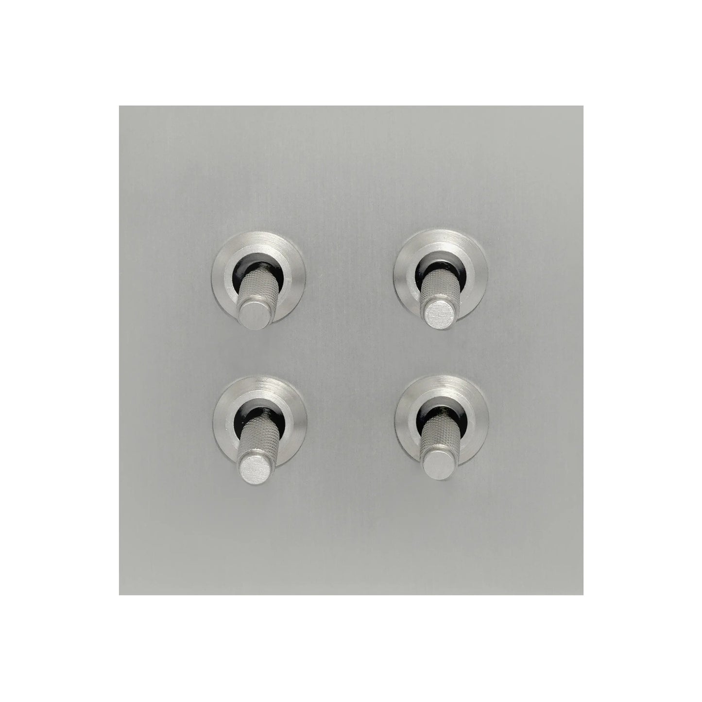 4 Gang 2 Way Switch (86) – Knurled Toggle – Stainless Steel / Copper