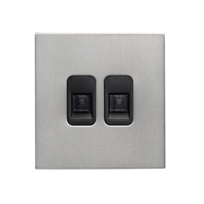 Double Computer Socket – Stainless Steel