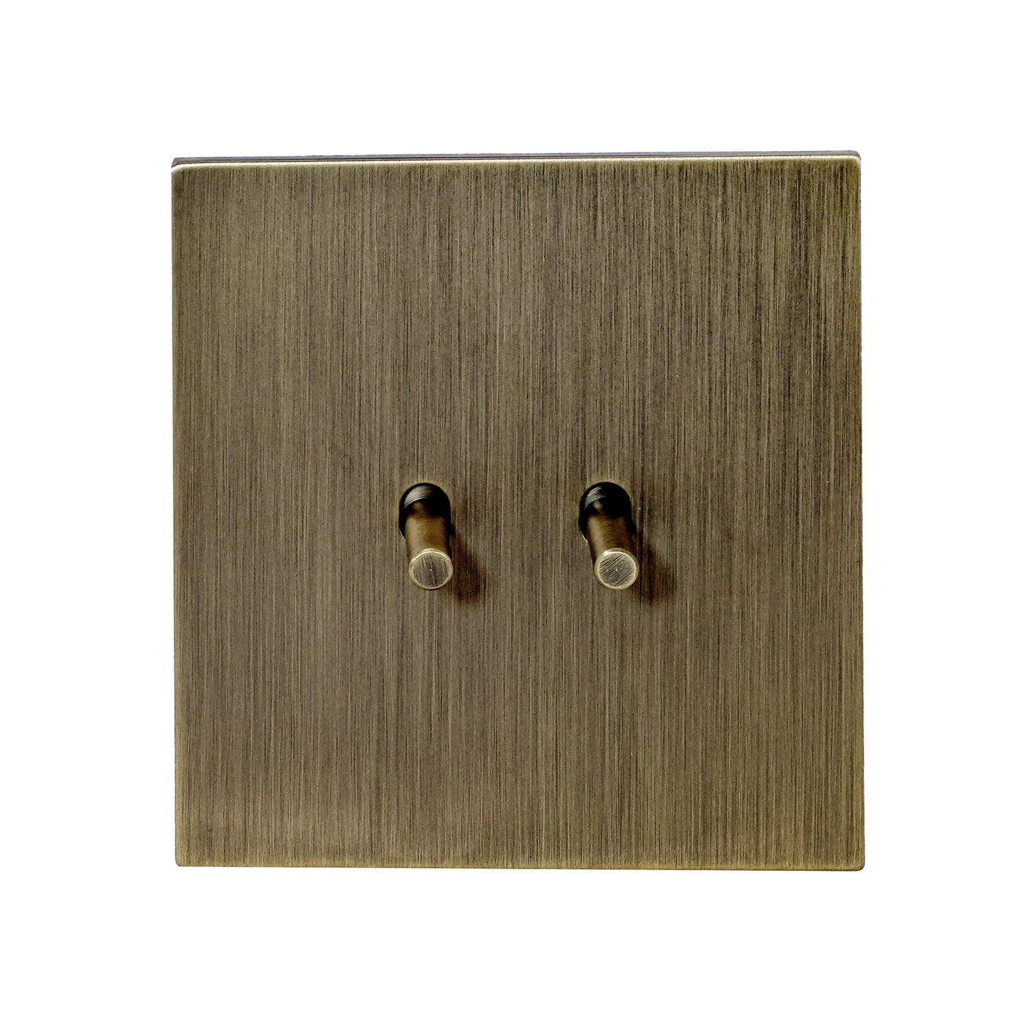 2 Gang Intermediate Switch – Plain Toggle – Stainless Steel / Copper