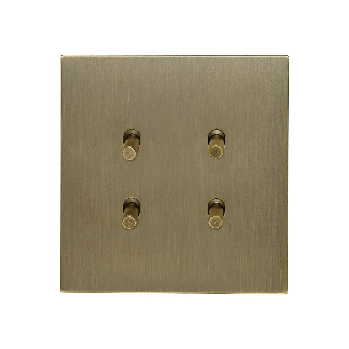 4 Gang 2 Way Switch (86) – Plain Toggle – Stainless Steel / Copper