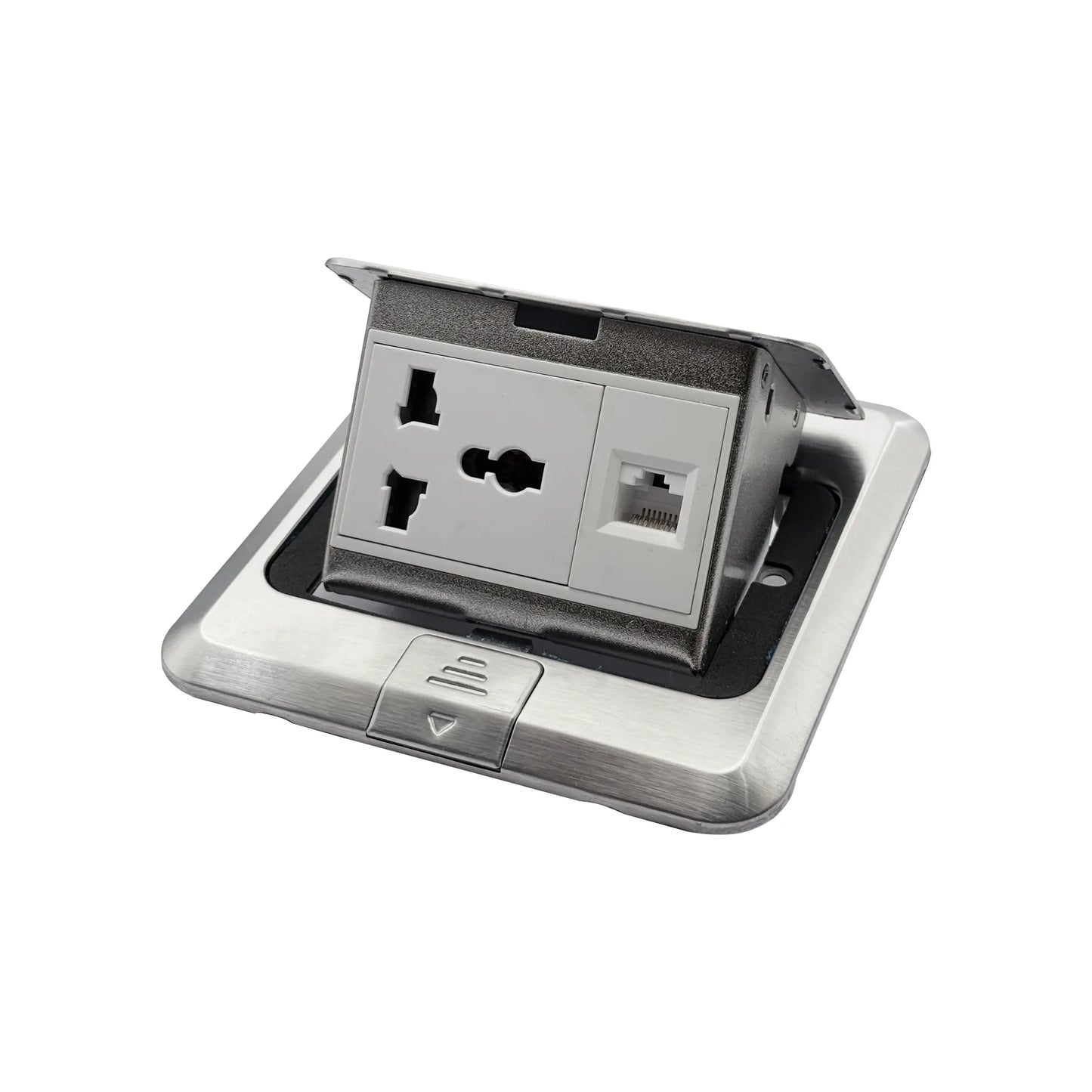Floor Socket Pop Up |  Universal Power + Computer socket (RJ45/CAT6)