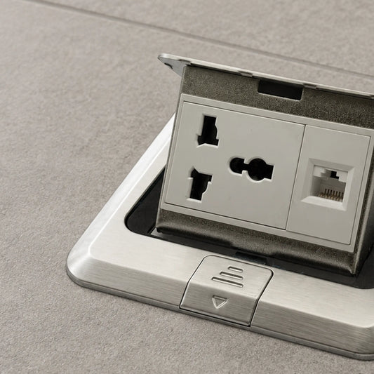 Floor Socket Pop Up |  Universal Power + Computer socket (RJ45/CAT6)