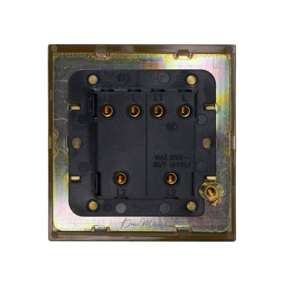 2 Gang 2 Way Switch – Knurled Toggle – Stainless Steel / Copper