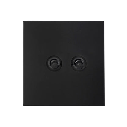 2 Gang 2 Way Switch – Knurled Toggle – Stainless Steel / Copper