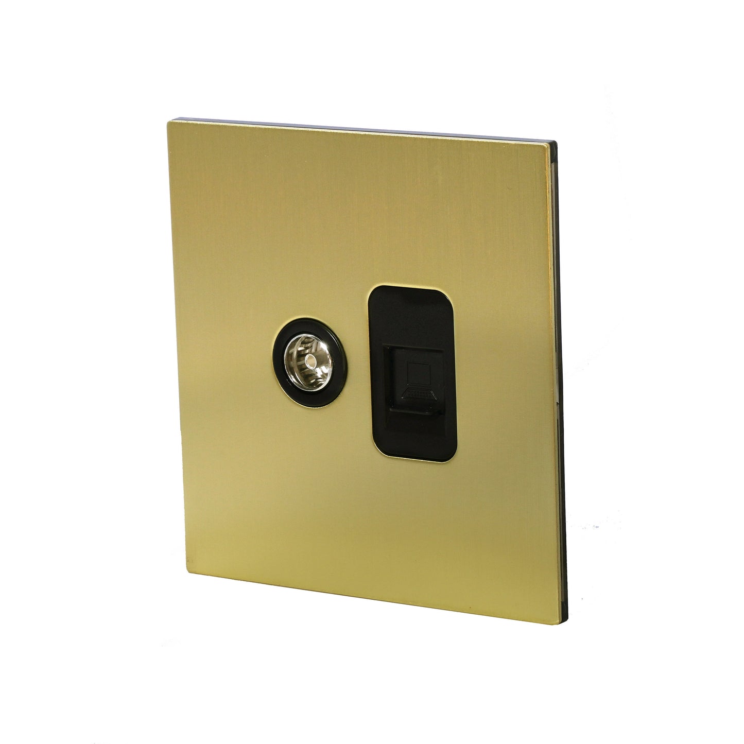 TV + Computer Socket – Stainless Steel