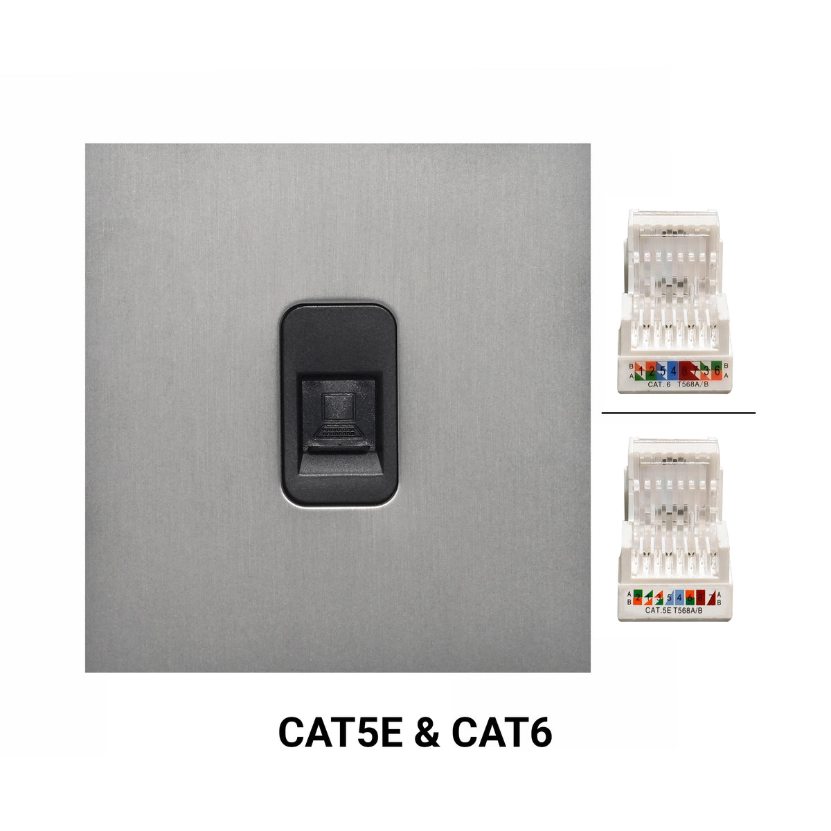 Socket Cat6 Computer Socket – (RJ45/CAT6) – Stainless Steel – DonMarco Electrical ...