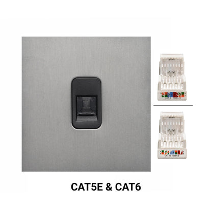 Computer Socket – (RJ45/CAT6) – Stainless Steel