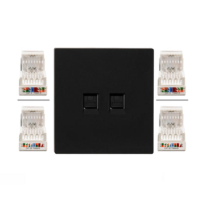 Double Computer Socket (RJ45/CAT6) – Ultra Thin Acrylic Glass