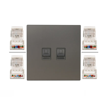 Double Computer Socket (RJ45/CAT6) – Ultra Thin Acrylic Glass