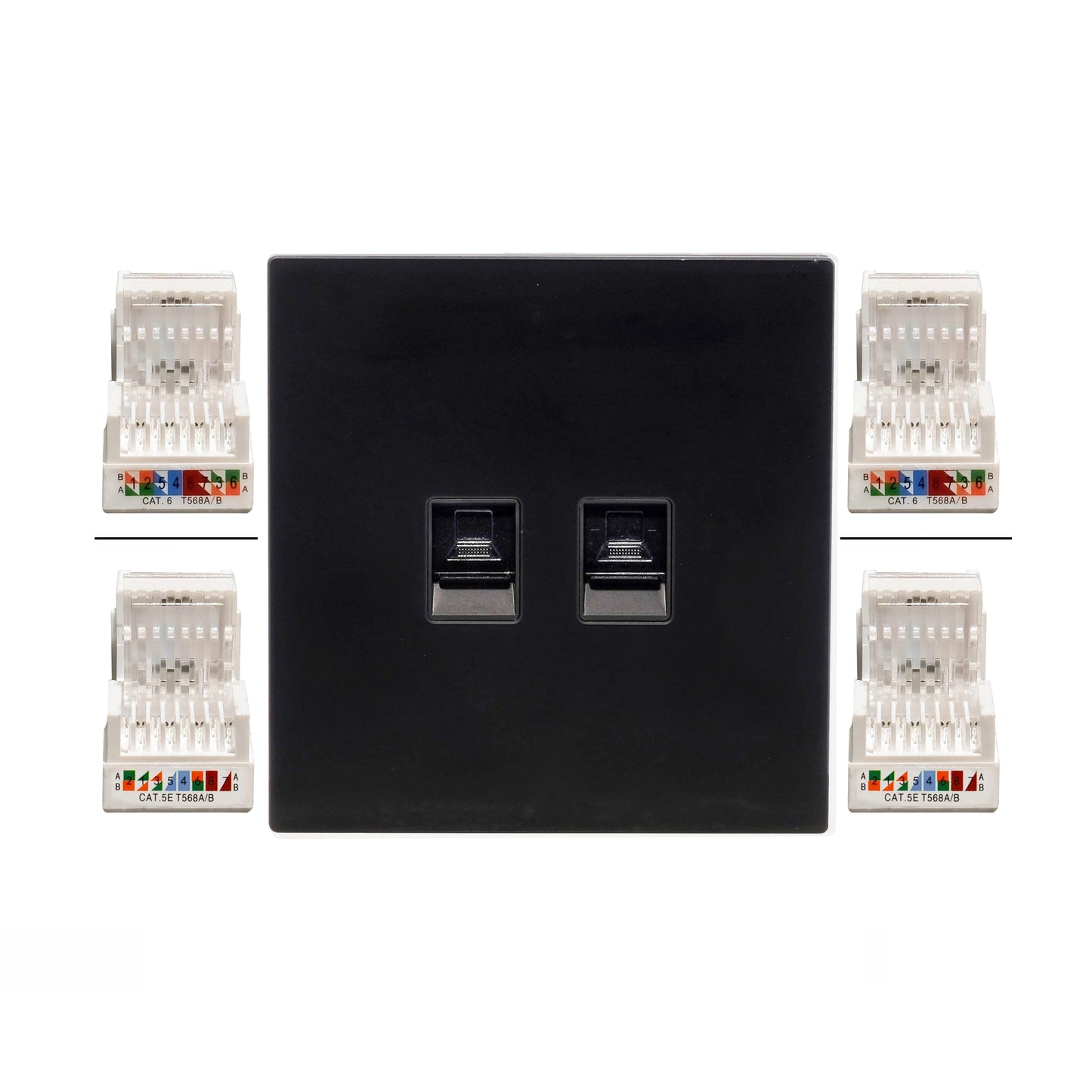 Double Computer Socket – (RJ45/CAT6) – Ultra Thin Plastic